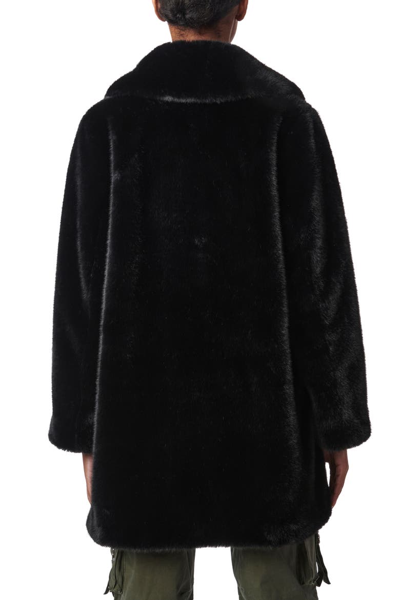 The Sally Faux Fur Coat, Alternate, color, BLACK