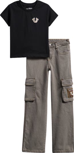 Kids' Graphic Knit T-Shirt & Cargo Pants Set