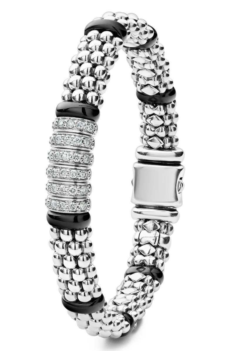 LAGOS Black Caviar Diamond 6-Link Bracelet, Alternate, color, 
