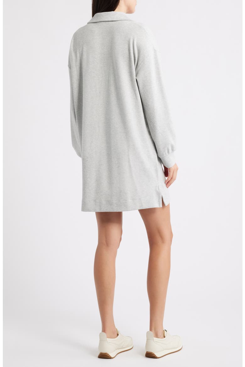 Legend Hudson Long Sleeve Polo Sweater Dress, Alternate, color, LIGHT HEATHER GREY