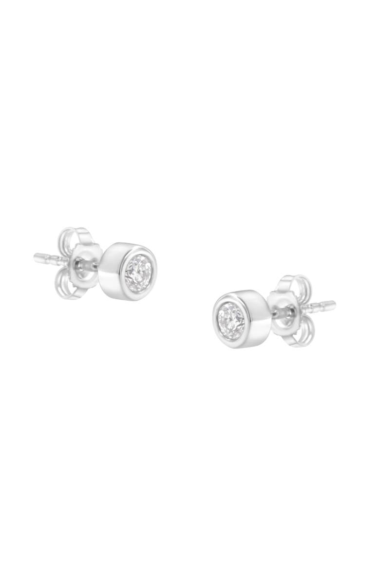 Haus of Brilliance 10K Gold 1/4 Ct Diamond Bezel Stud Earrings, Main, color, White