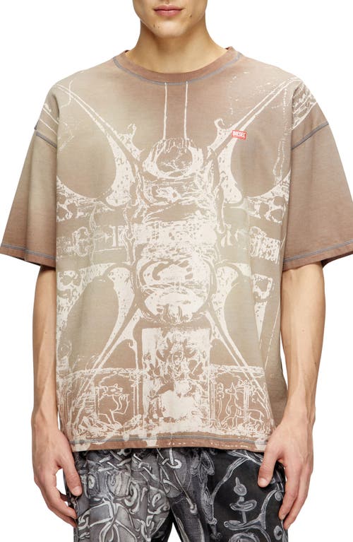 Diesel T-shirt With Tonal Medieval Print
