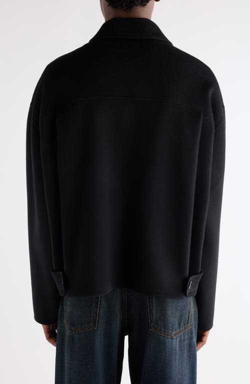 Acne Studios Doveo Double Face Wool Flannel Jacket In Black