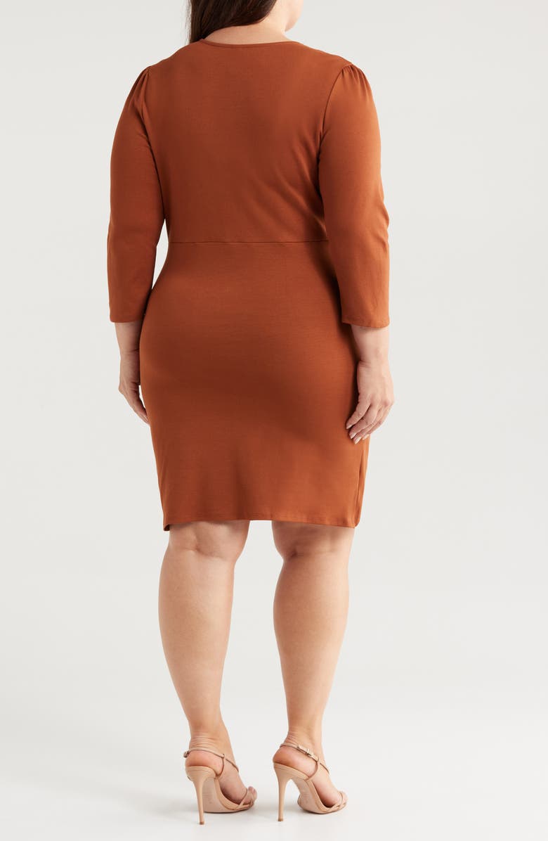 24seven Comfort Apparel Ruched Dress, Alternate, color, Tobacco
