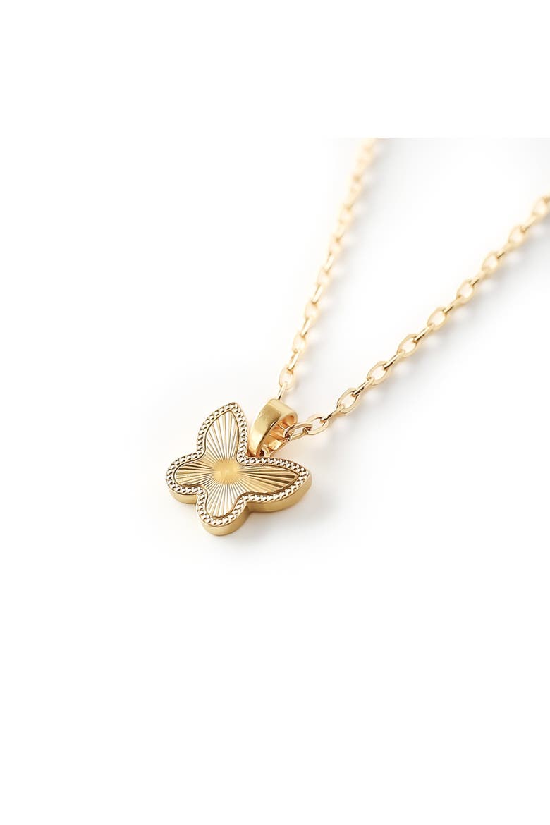 Monarch Butterfly Charm Necklace, Main, color, Gold