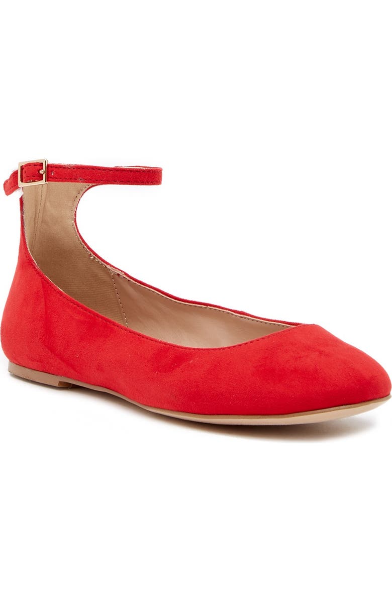 BCBG Gwen Ankle Strap Flat, Main, color,