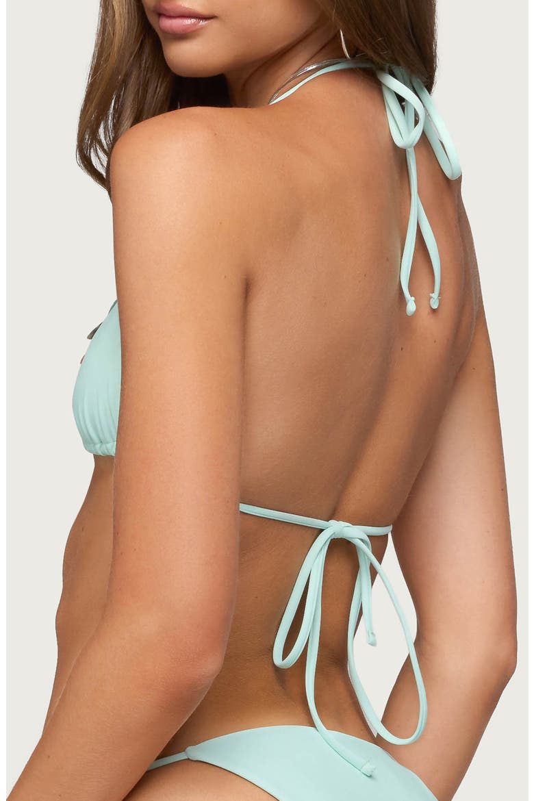 Junie Mixed Button Triangle Bikini Top, Alternate, color, AQUA