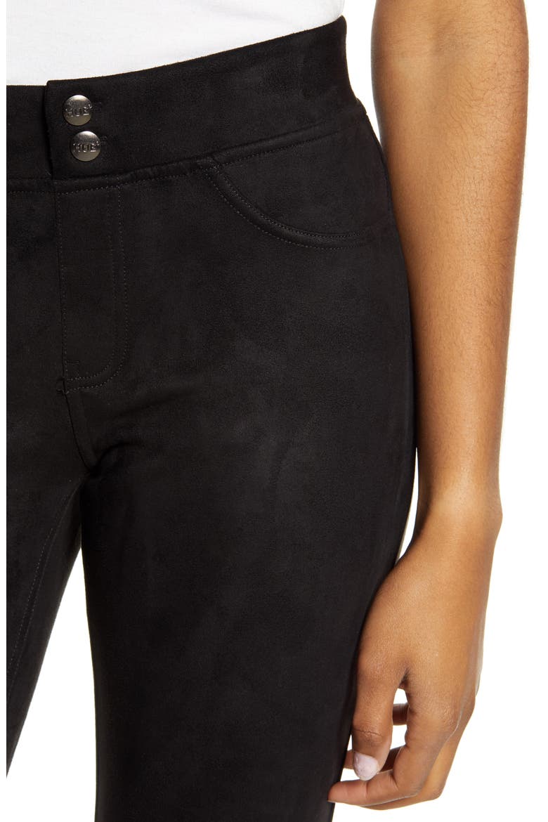 Microsuede Leggings, Alternate, color, BLACK
