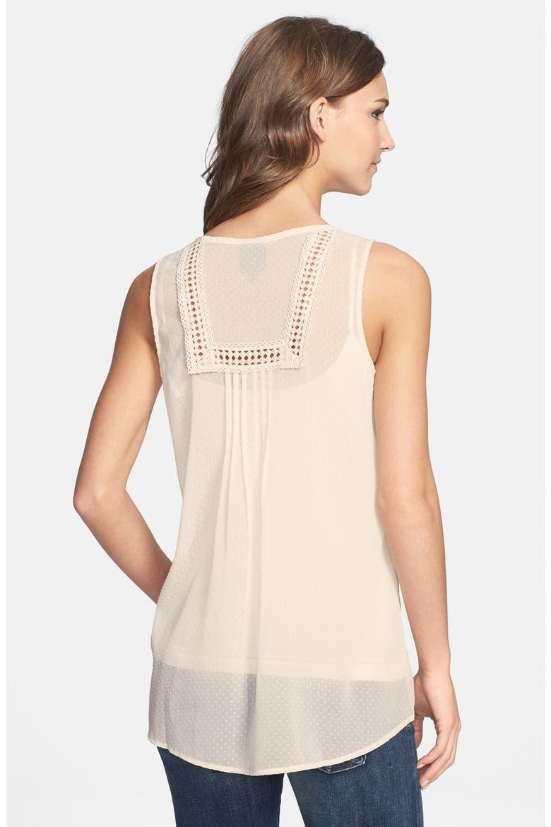 Crochet Detail Sleeveless Top, Alternate, color, WHITE