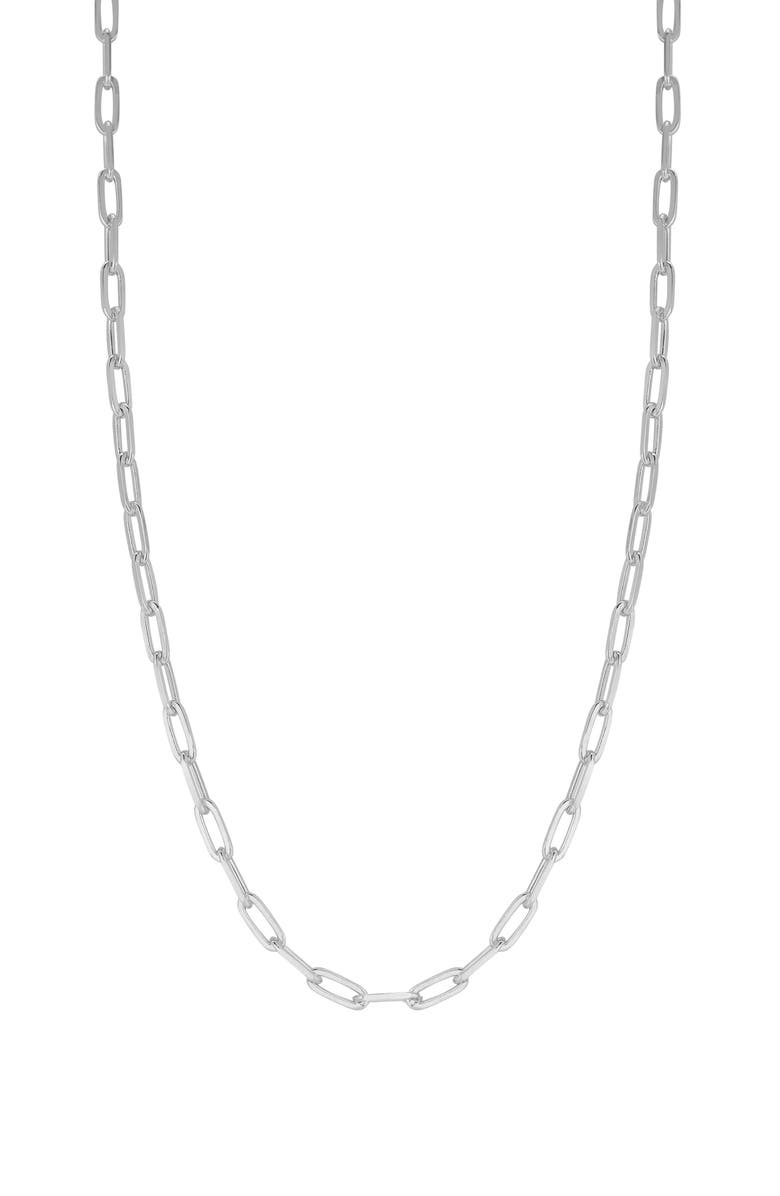 GLAZE JEWELRY Paper Clip Chain Necklace, Main, color, Silver