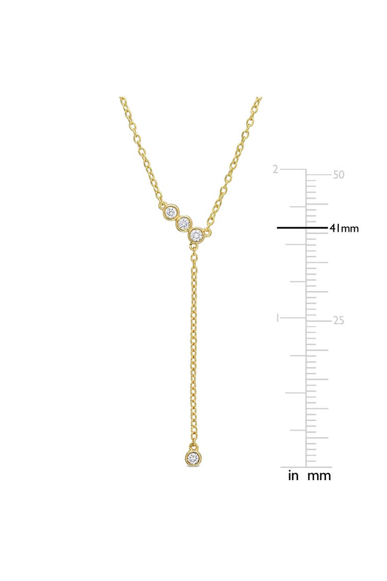 Lab-Grown Diamond Lariat Necklace 18k Gold Plated, Alternate, color, Yellow-Plated