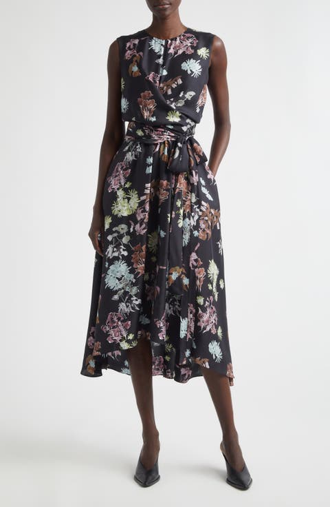 Penny Floral Print Silk Dress