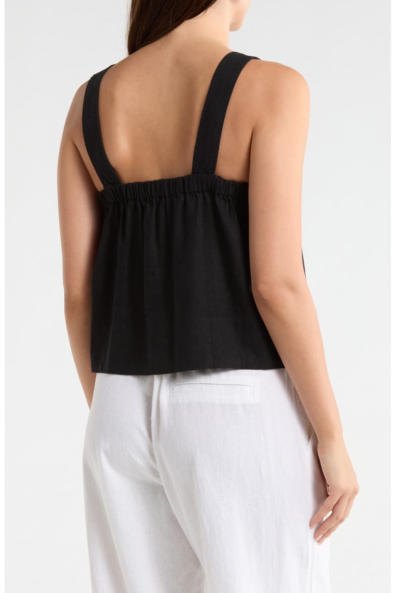 Linen Blend Tank, Alternate, color, TRUE BLACK