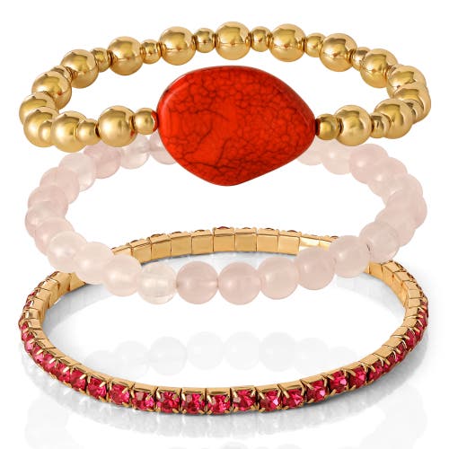 Jessica Simpson 3-piece Beaded Stretch Bracelet Set