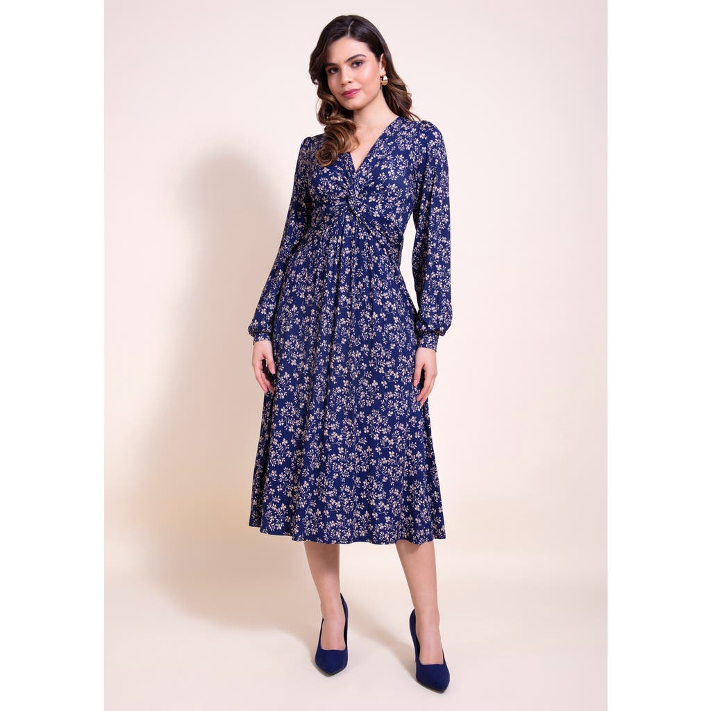 Alie Street London Mollie Knot Midi Dress In Blue