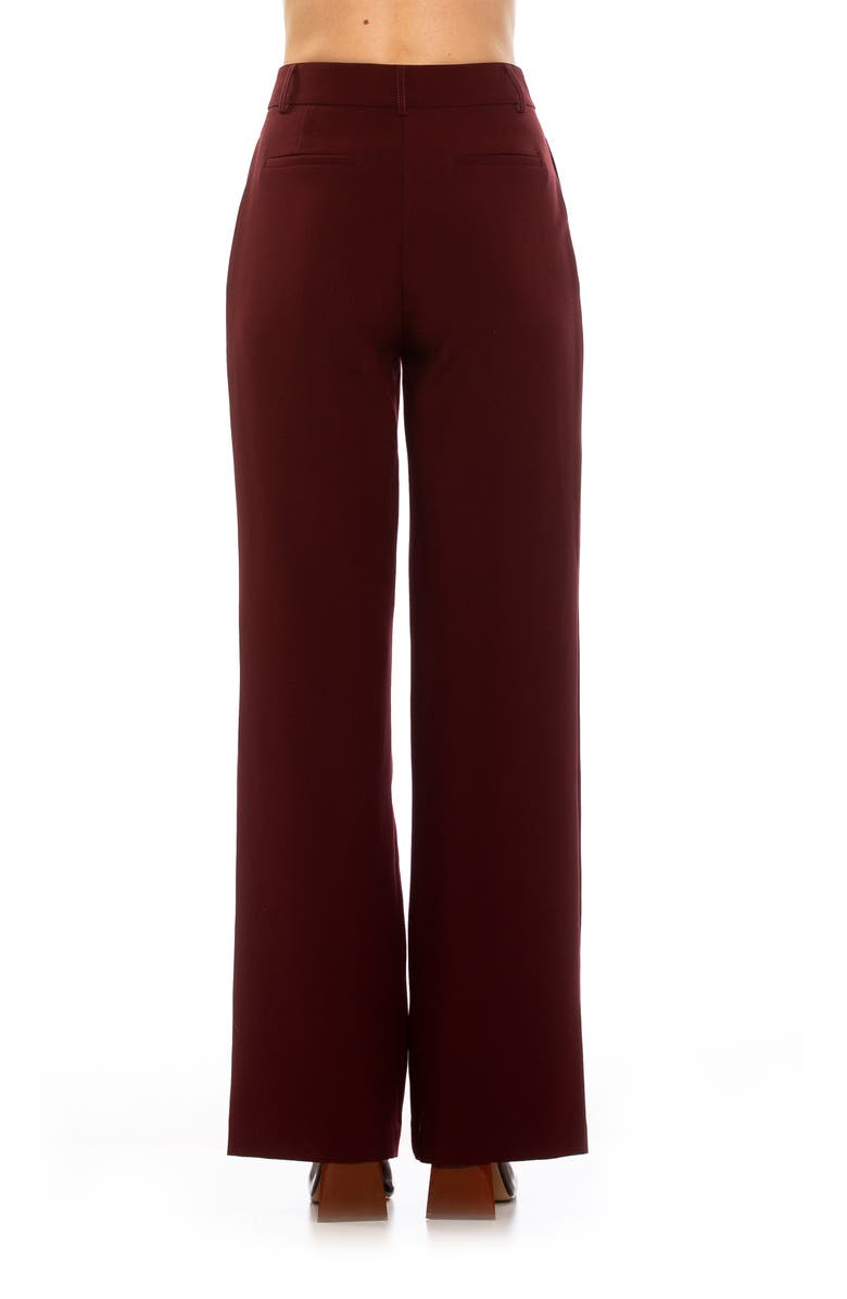 Alexia Admor Ellie Pleated Wide Leg Pants, Alternate, color, Dark Red