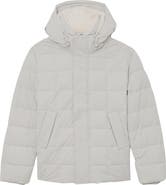Reiss Quilted Jacket with Faux Shearling Lined Hood