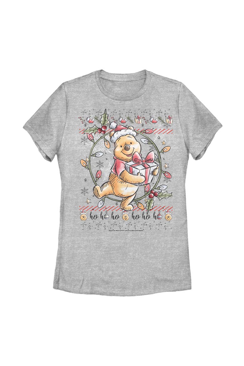 Women's Winnie the Pooh Winnie Christmas Lights  Graphic T-Shirt, Main, color, Athletic Heather