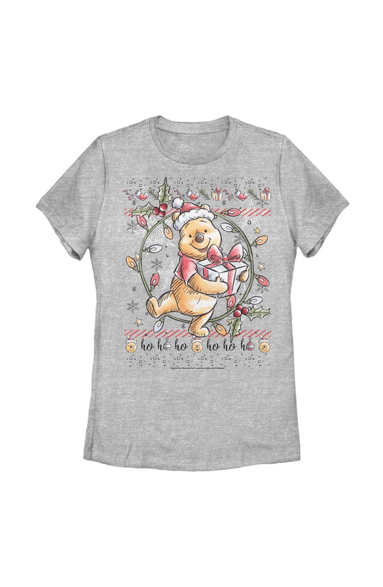 Winnie the Pooh Women's Winnie the Pooh Winnie Christmas Lights  Graphic T-Shirt, Main, color, Athletic Heather