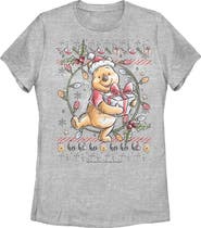 Winnie the Pooh Women's Winnie the Pooh Winnie Christmas Lights  Graphic T-Shirt