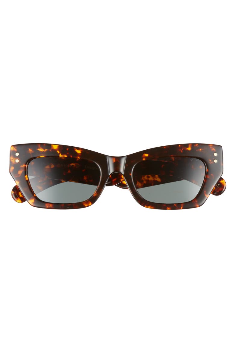 Bec & Bridge Petite Amour 50mm Sunglasses, Alternate, color, DK TORT SOLID GRN LENSES