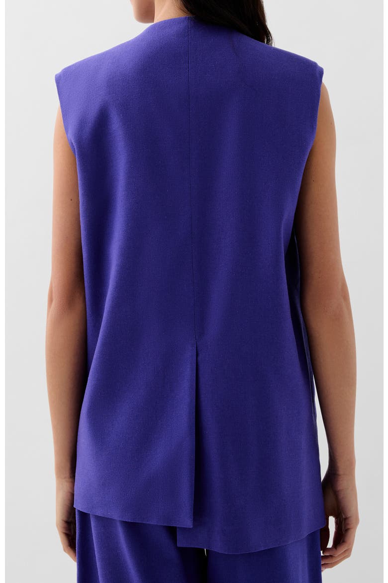 Linen Plain Vest, Alternate, color, Purple