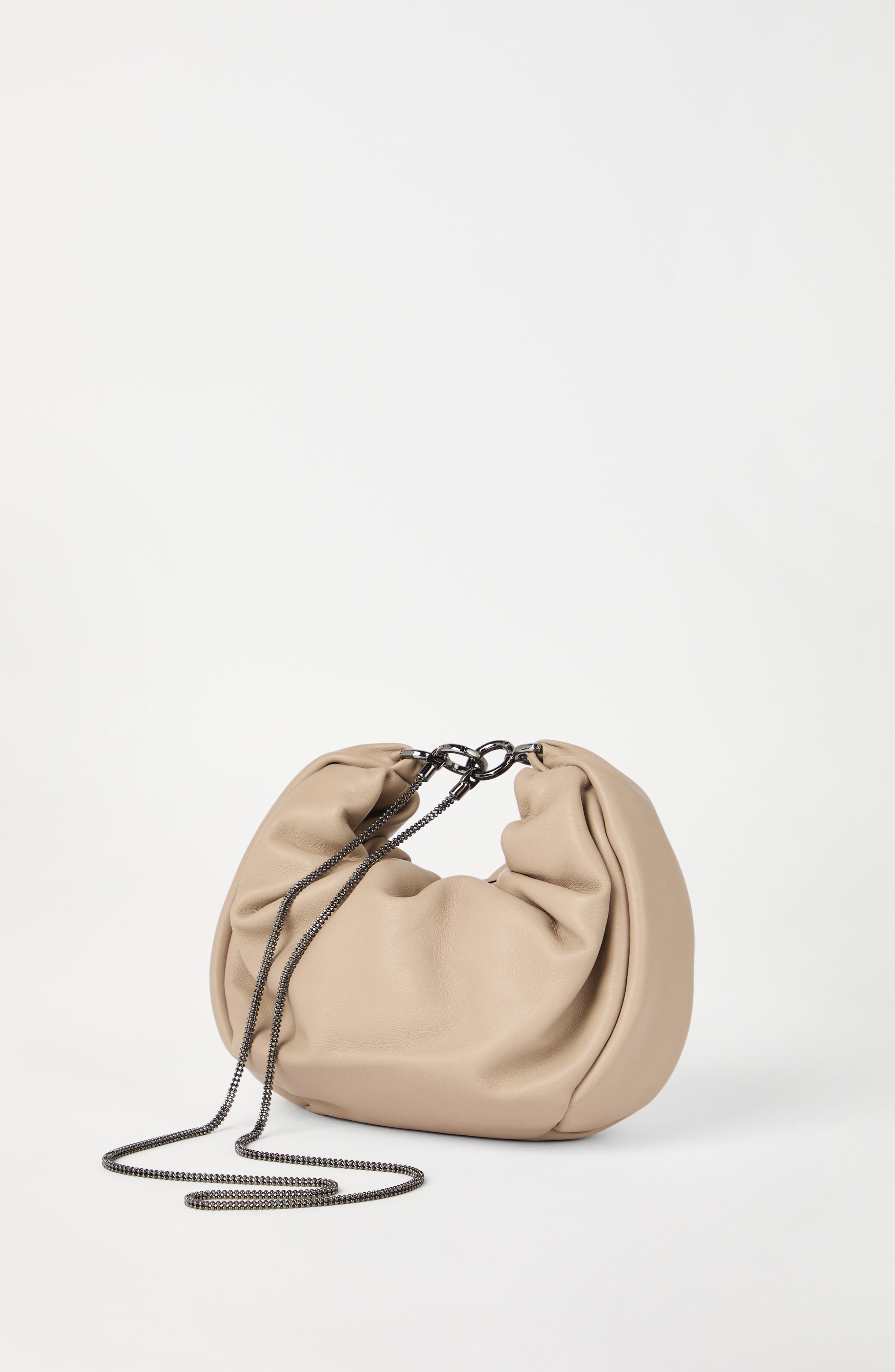 Brunello Cucinelli Soft leather Brioche Hobo bag, Alternate, color, 