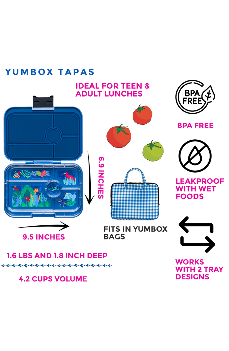 Yumbox Tapas Bento-Style Leakproof Lunch Box 5 Compartments, Alternate, color, Monte Carlo Blue