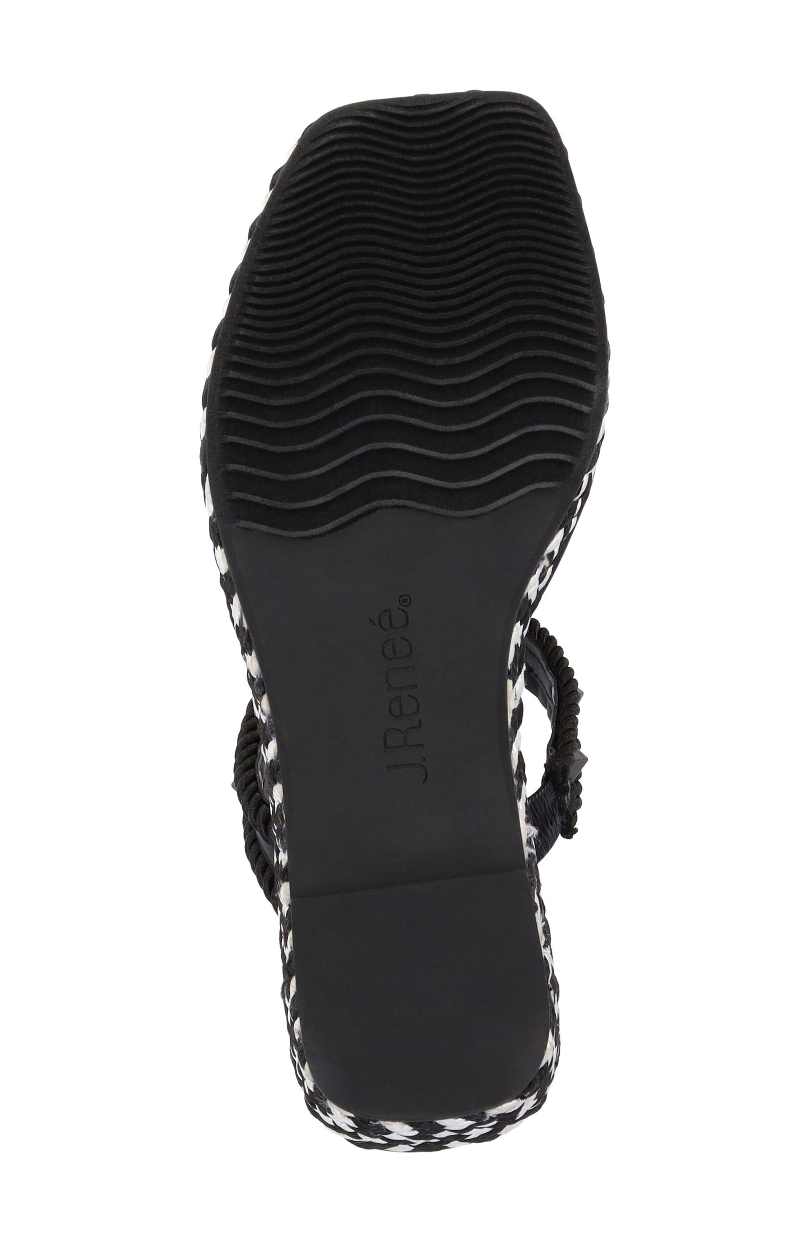 J. Reneé Tavelle Platform Wedge Sandal, Alternate, color, Black/ White