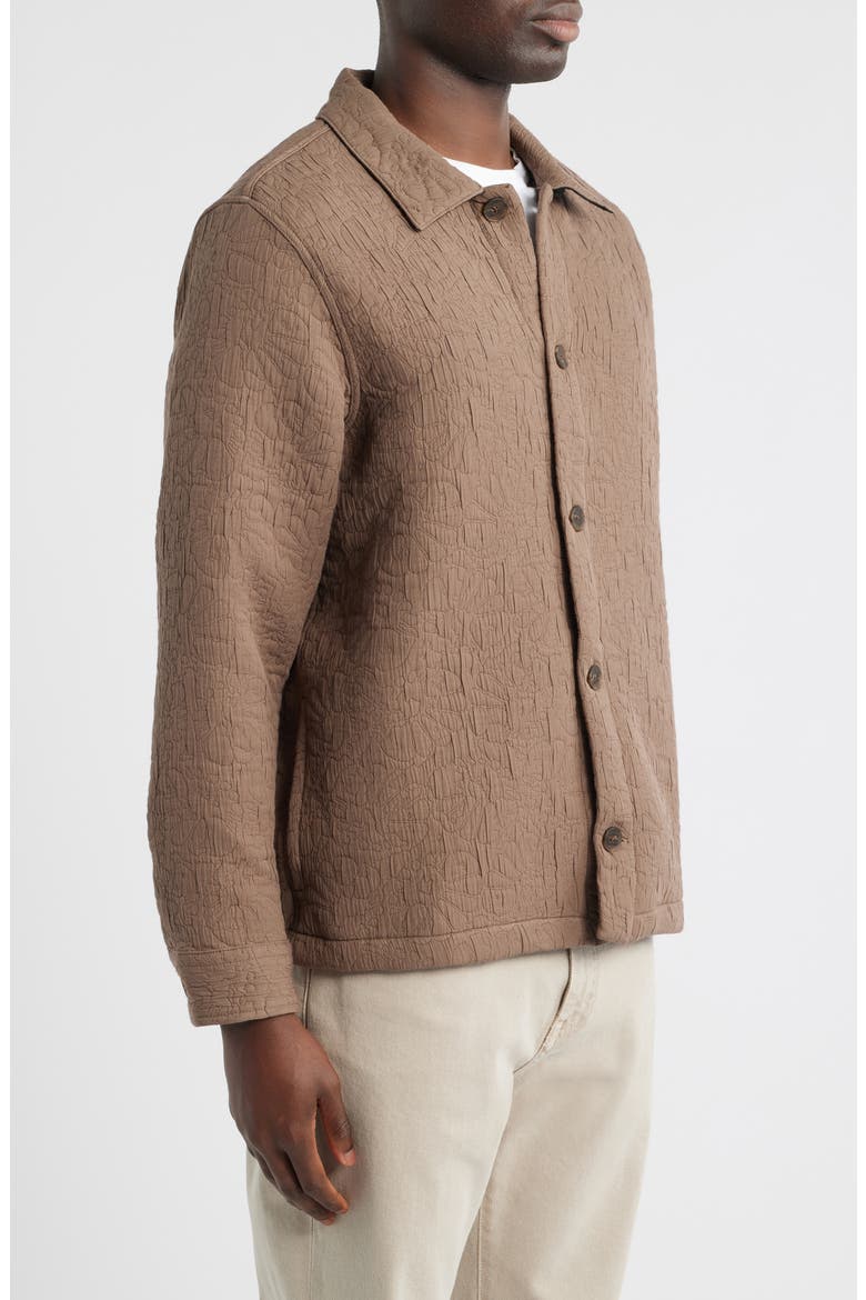 Quilted Overshirt, Alternate, color, BROWN