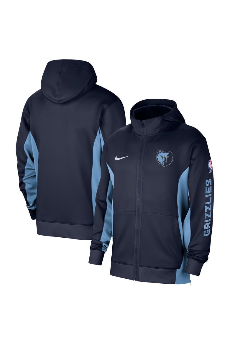 Men's Nike Navy Memphis Grizzlies 2023/24 Authentic Showtime Full-Zip Hoodie, Alternate, color, Navy