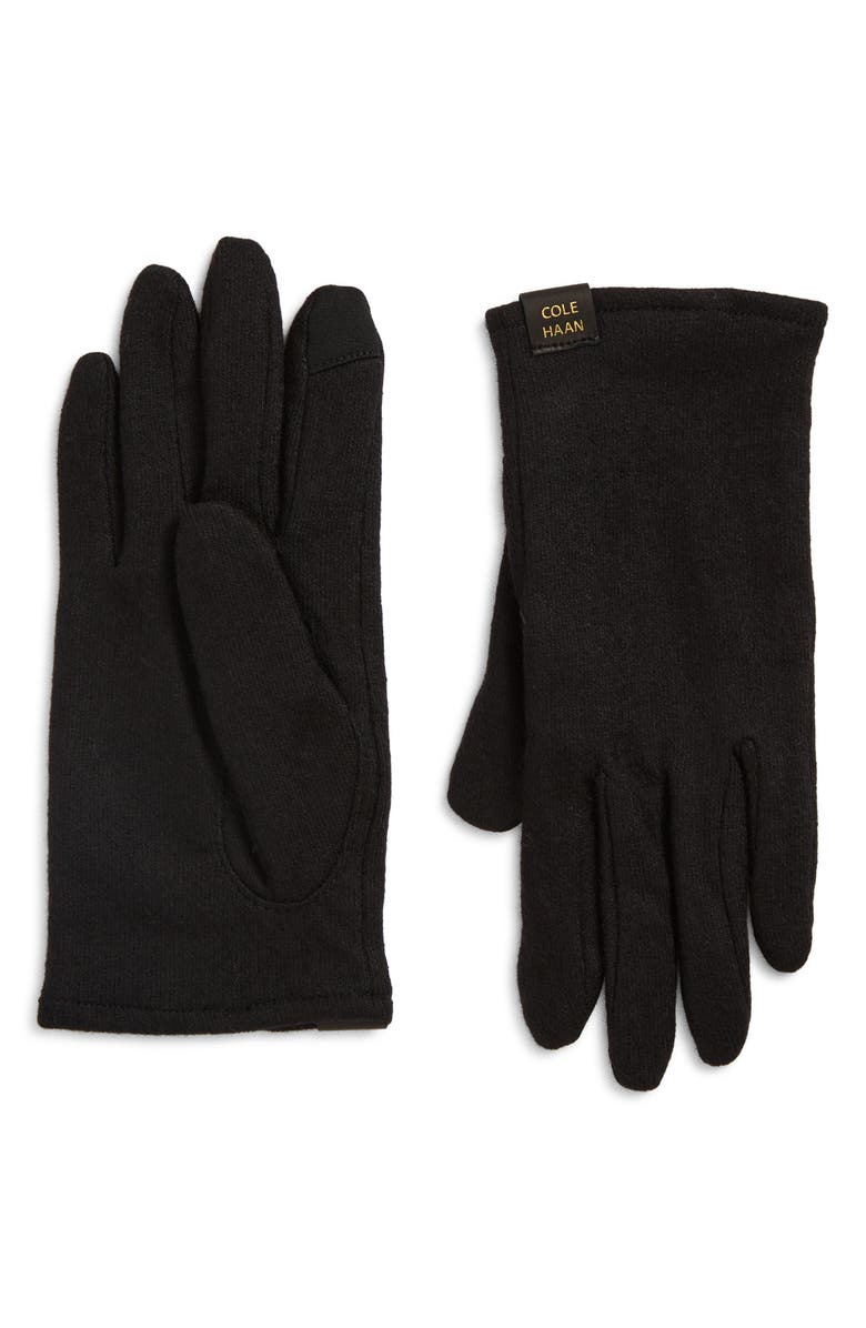 Cole Haan Classic Wool Blend Gloves, Main, color, Black