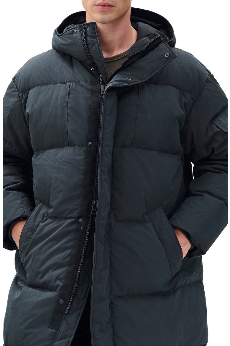 Victor Down & Feather Fill Cotton Blend Coat, Alternate, color, BLACK