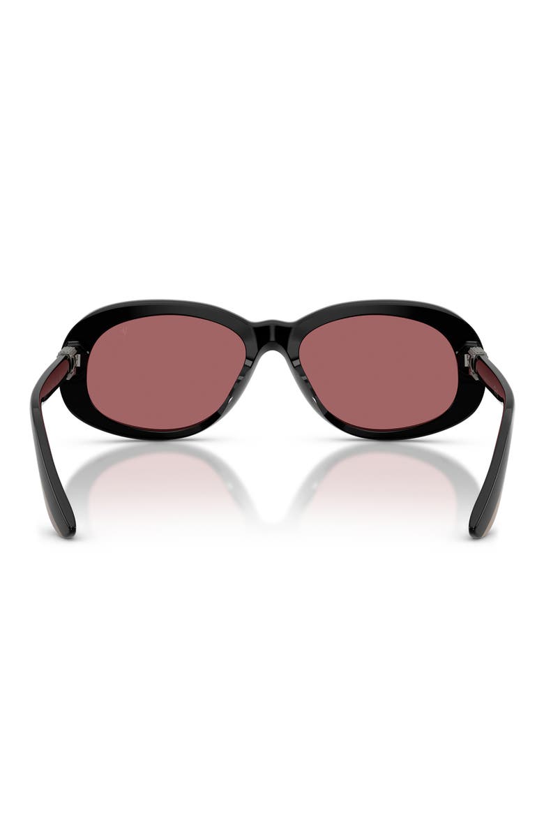 Claire 55mm Polarized Irregular Sunglasses, Alternate, color, BLACK