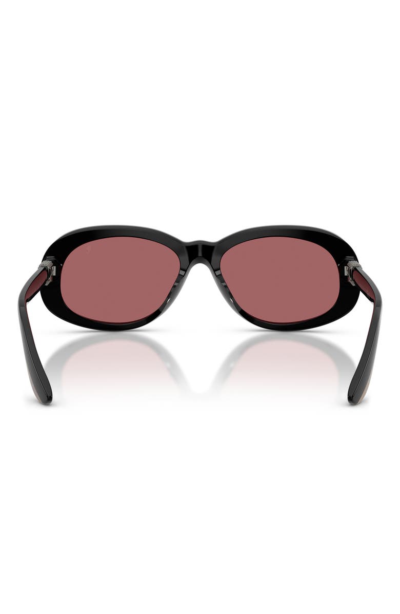 Brunello Cucinelli Claire 55mm Polarized Irregular Sunglasses, Alternate, color, Black