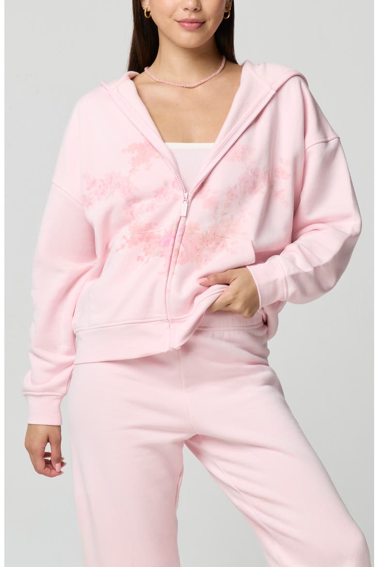 Oversized Zip Hoodie, Main, color, BALLET SLIPPER
