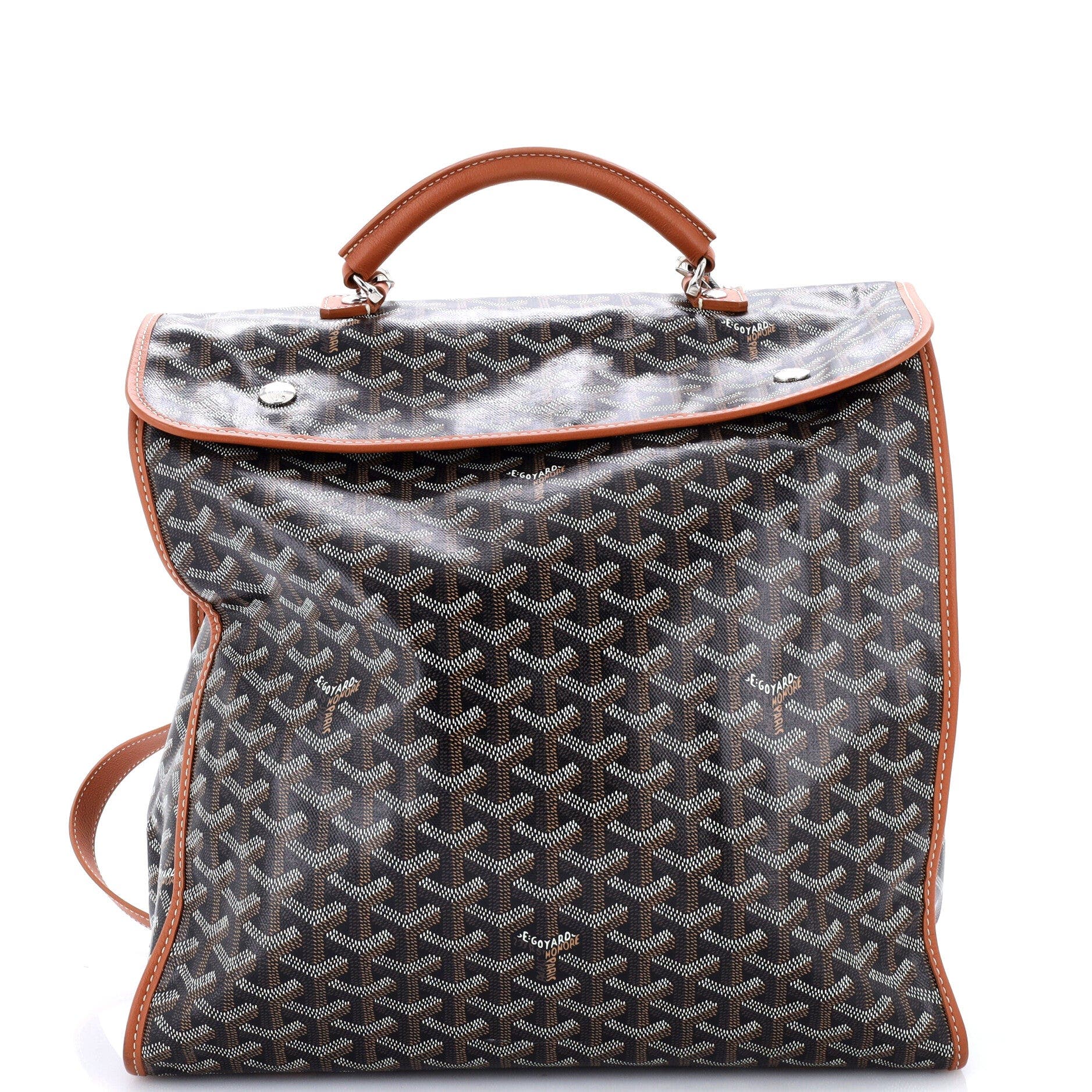 Saint Leger Briefcase Backpack Coated Canvas, Main, color, Brown