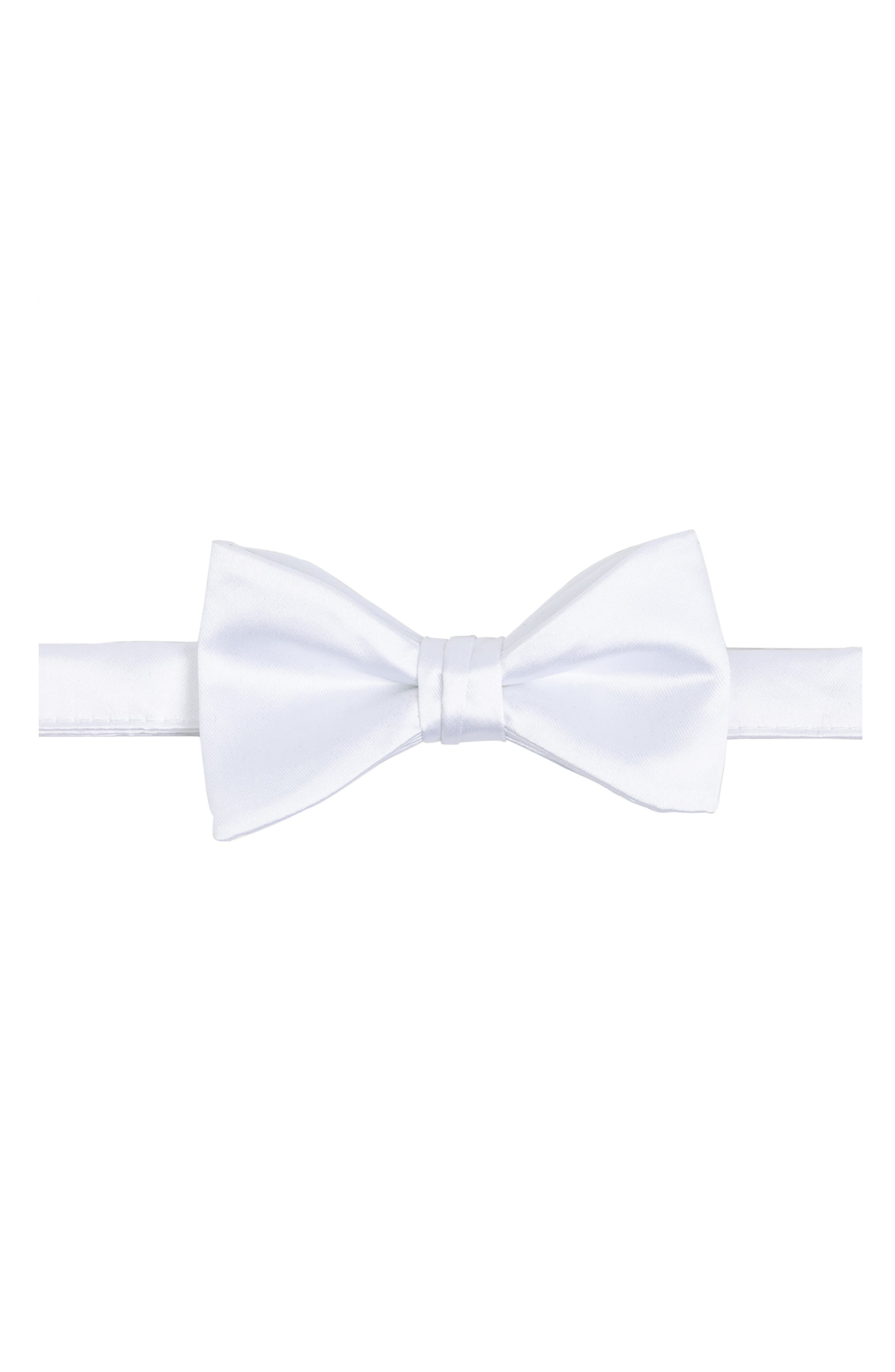 CONSTRUCT Solid Satin Pre-Tied Bow Tie