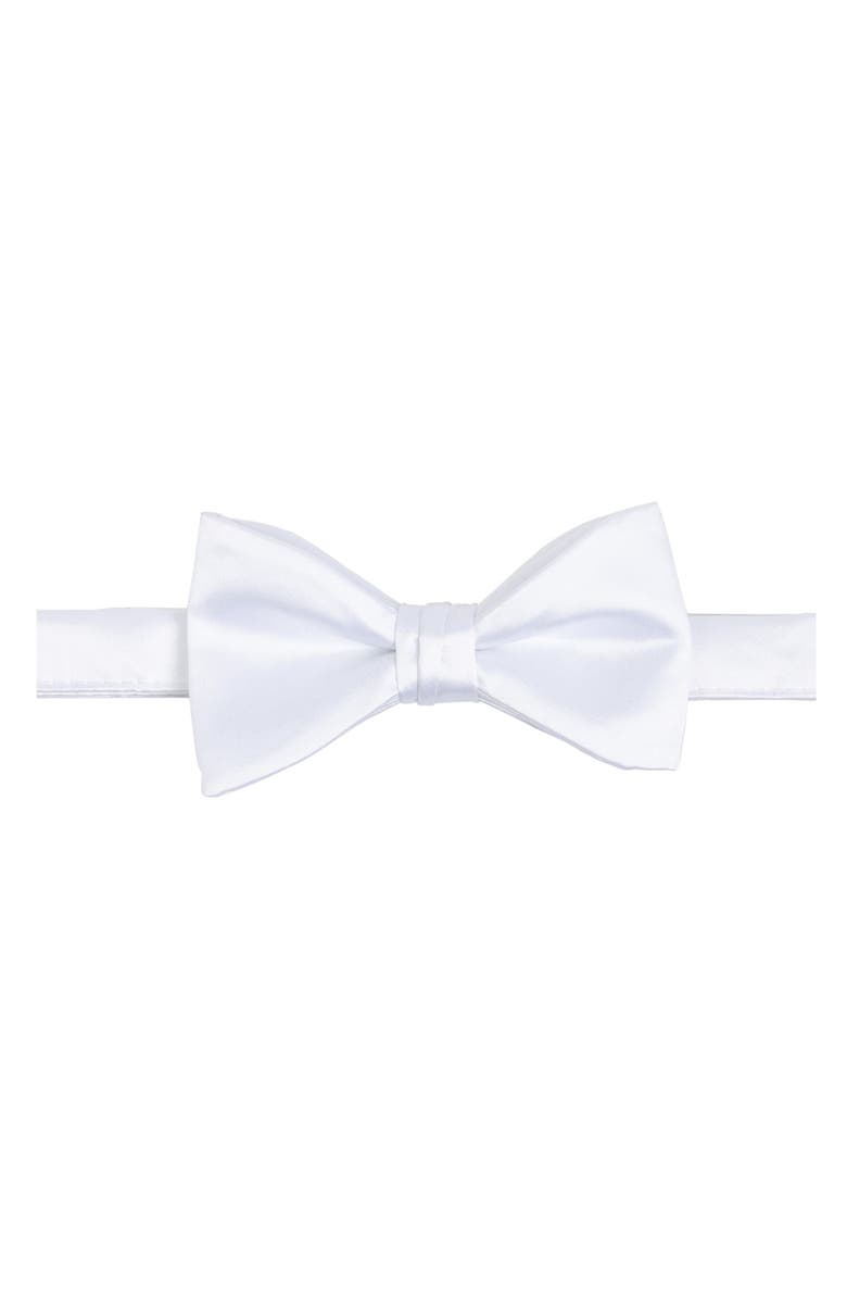 CONSTRUCT Solid Satin Pre-Tied Bow Tie, Main, color, White