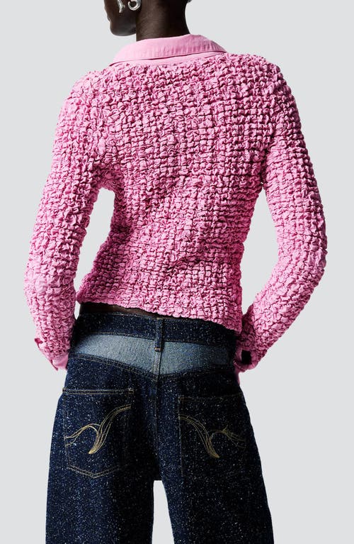 Desigual Textured Shirt In Pink