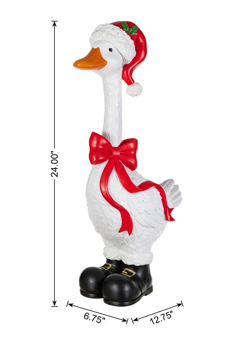 24"H Christmas Polyresin Goose Porch Decor, Alternate, color, White