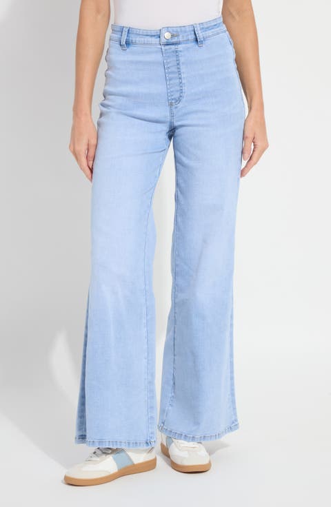 Iris Flat Front Wide Leg Jeans