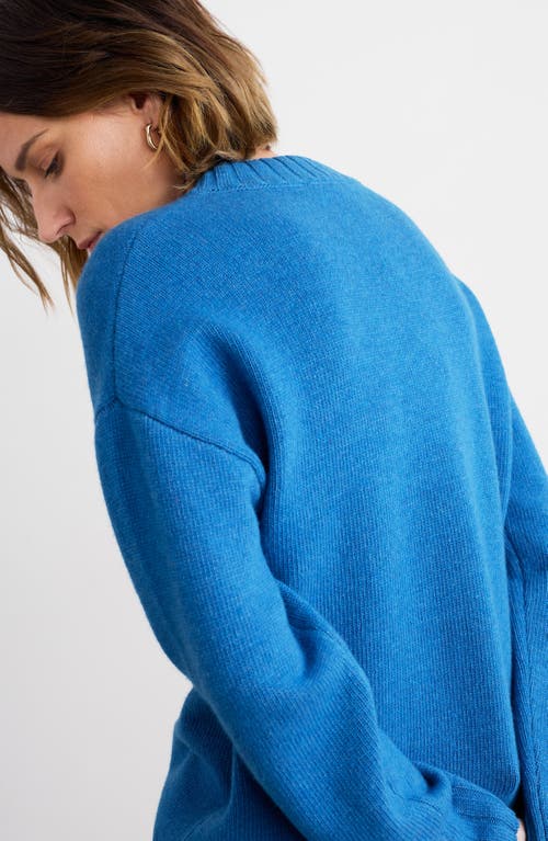 Seasalt Cornwall Evening Bay Merino Wool Blend Crewneck Sweater In Blue