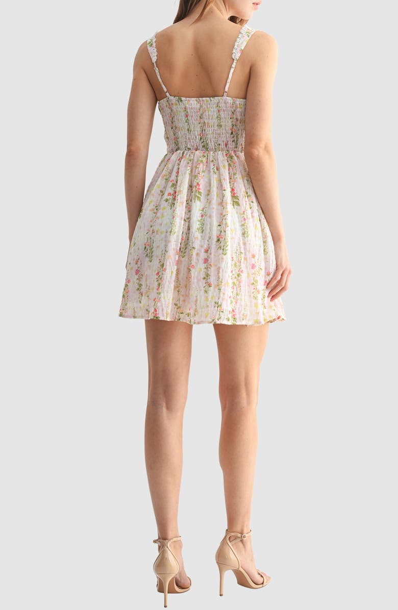 All in Favor Floral Fit & Flare Minidress, Alternate, color, Pink Floral