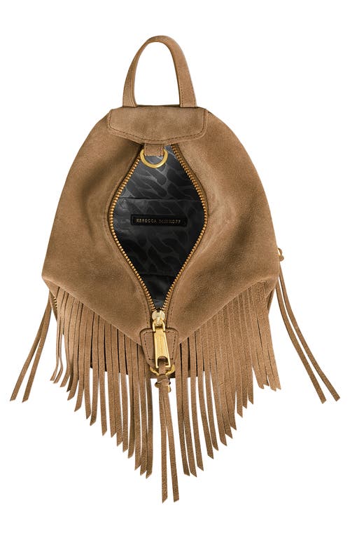 Rebecca Minkoff Mini Julian Suede Backpack In Praline