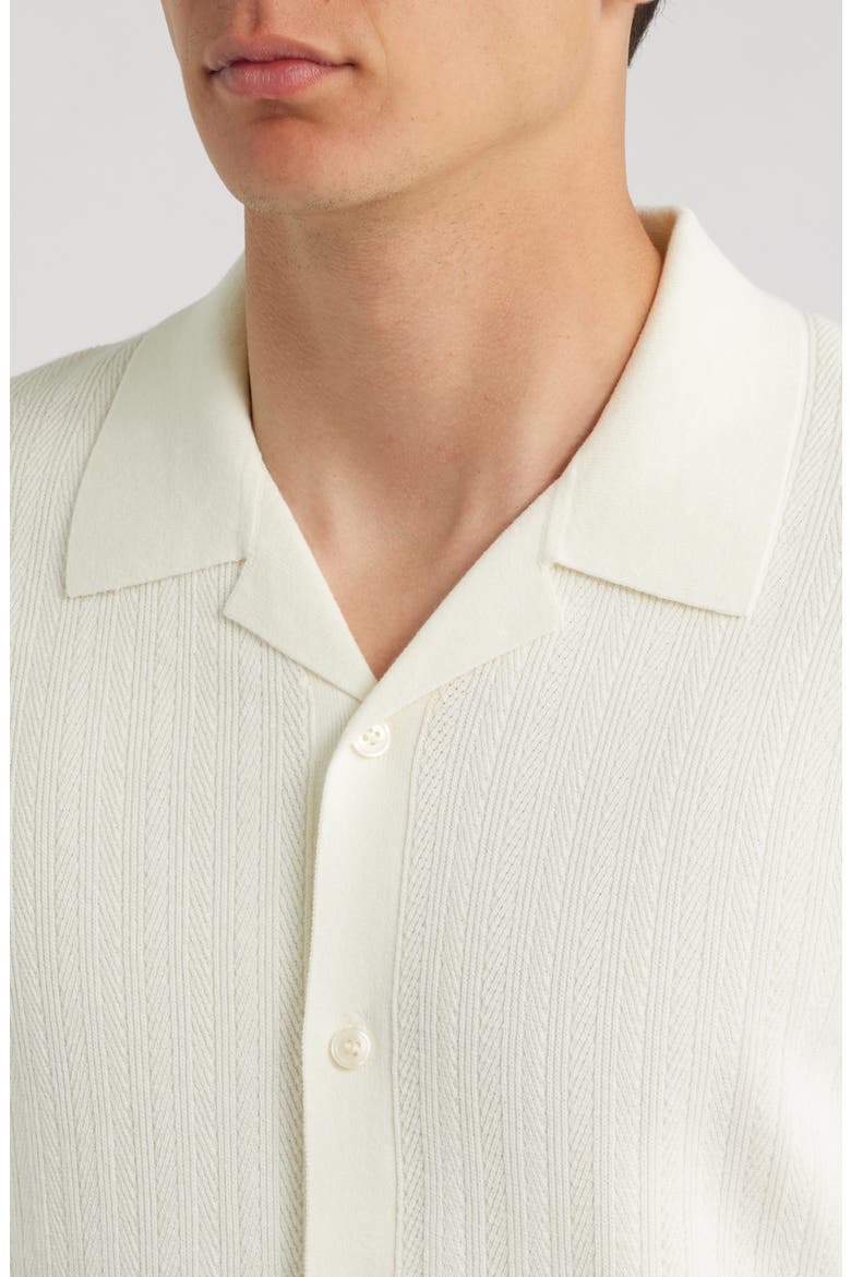 Knit Organic Cotton Button-Up Camp Shirt, Alternate, color, IVORY - C05