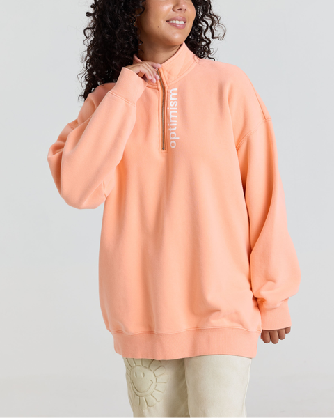 Optimism Oversized 3/4 Zip Up Sweatshirt