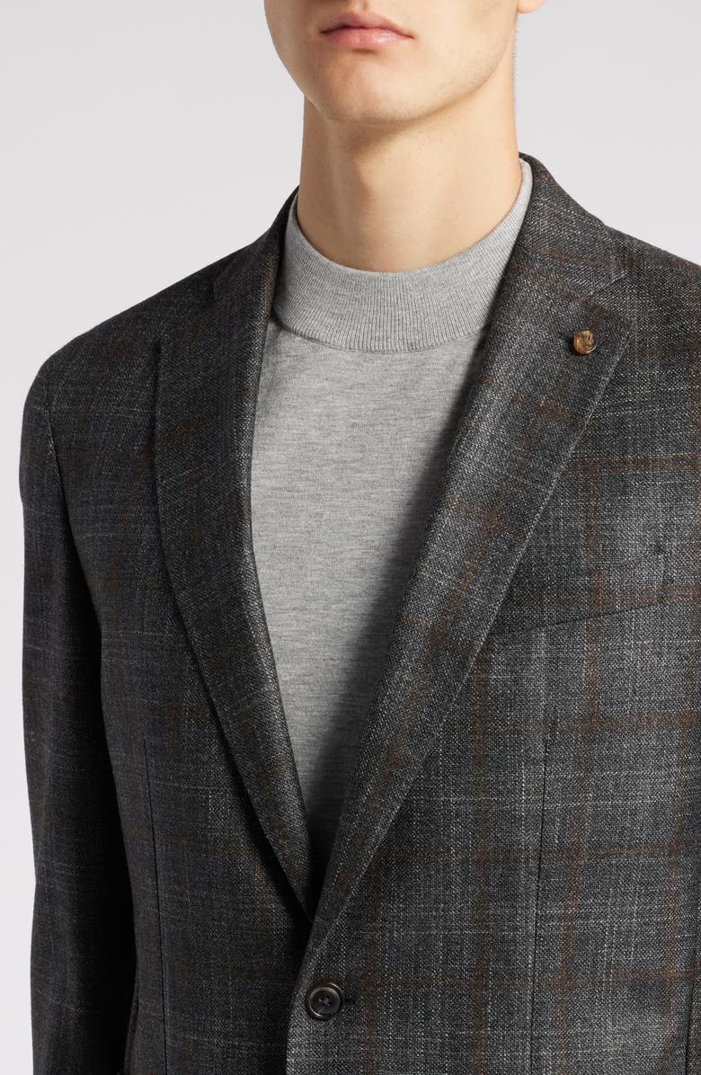 Peter Millar Windowpane Check Wool & Silk Blend Sport Coat, Alternate, color, 