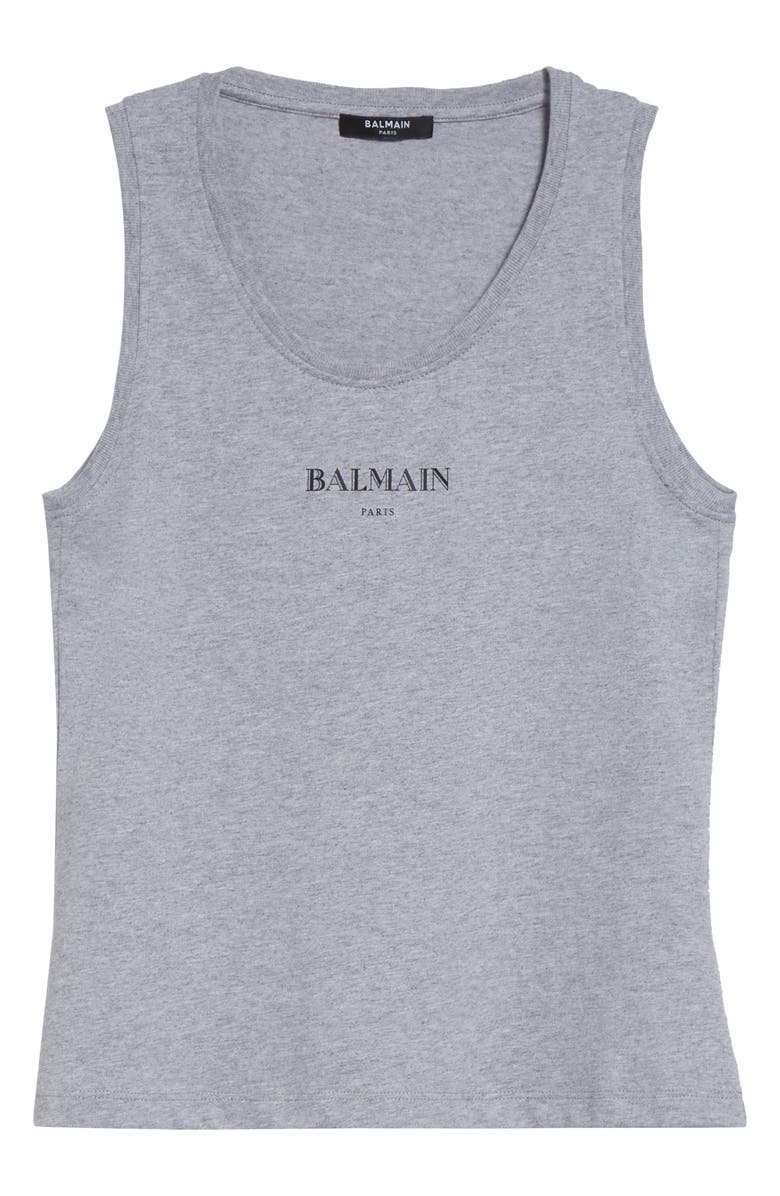 Balmain Logo Graphic Tank, Alternate, color, Yeq Grey/ Black