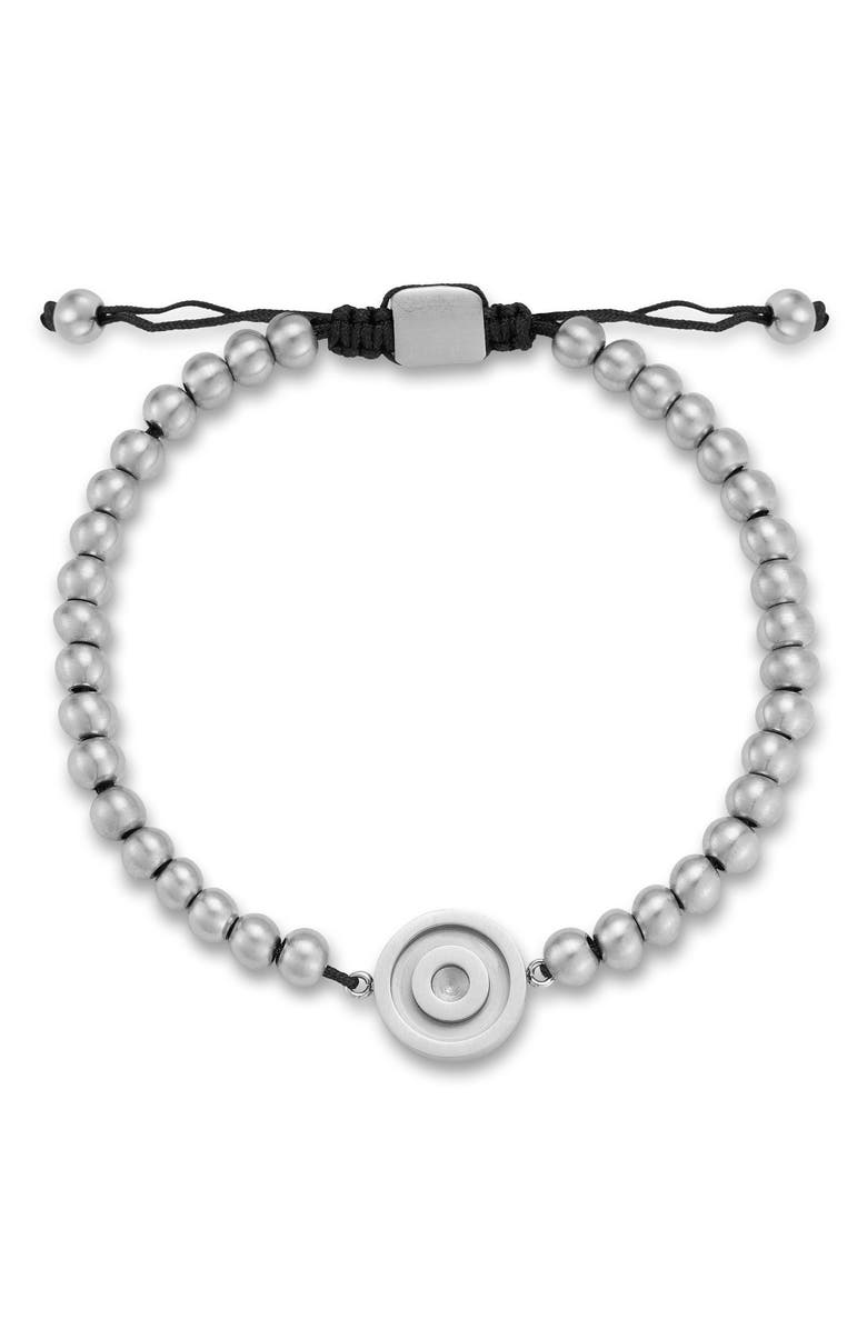 Yield of Men Target Charm Ball Bead Slider Bracelet, Main, color, Silver